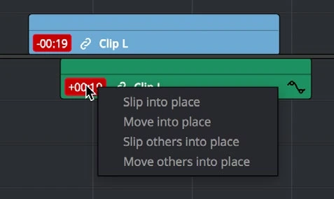 Timeline out-of-sync indicator and correction menu